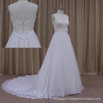 La nouvelle robe de mariée en mousseline de soie perlée de cristal épais